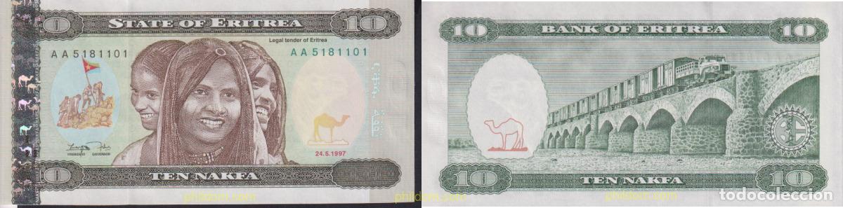 Billetes extranjeros: 1820 ERITREA 1997 ERITREA 10 NAKFA 1997