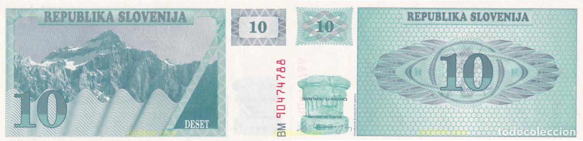 Billetes extranjeros: 1824 ESLOVENIA 1990 SLOVENIA 10 TOLARJEV 1990 SLOVENIJE