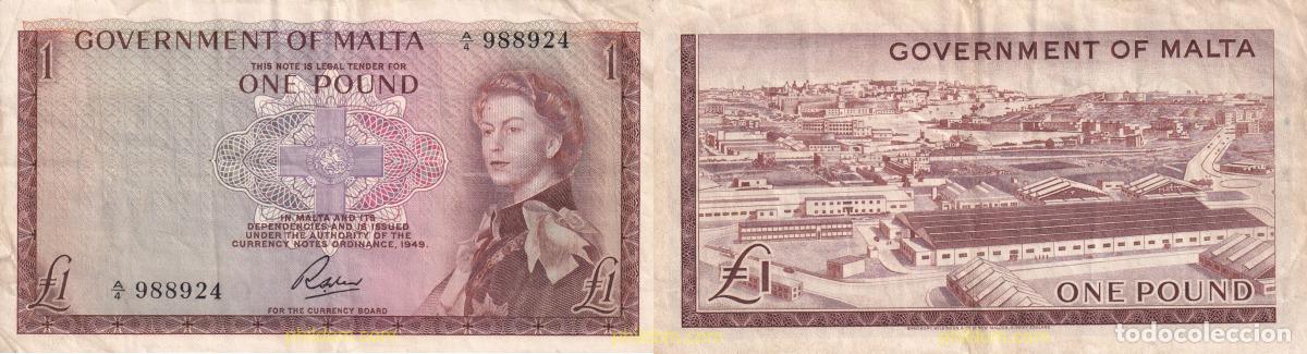 Billetes extranjeros: 2188 MALTA 1949 MALTA 1 LIRA 1949 1963