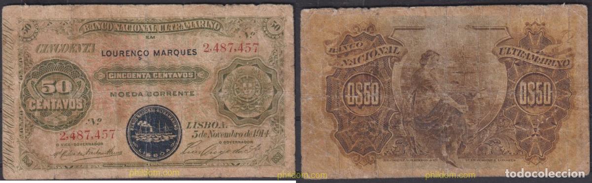 Notas Internacionais: 2426 MOZAMBIQUE 1914 MOZAMBIQUE 50 CENTAVOS 1914