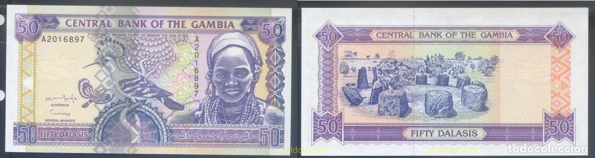 Billetes extranjeros: 2824 GAMBIA 1992 GAMBIA 50 DALASIS 1992