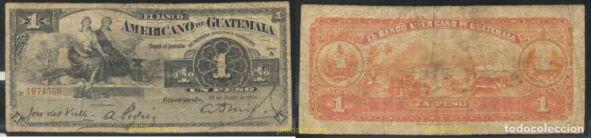 Billetes extranjeros: 3053 GUATEMALA 1918 GUATEMALA 1 PESOS 1918