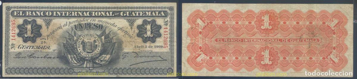 Billetes extranjeros: 3054 GUATEMALA 1920 GUATEMALA 1 PESOS 1920