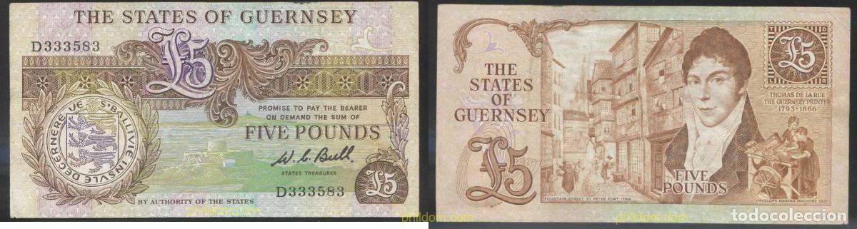 Billetes extranjeros: 3092 GUERNSEY 1980 GUERNSEY 5 POUNDS 1980