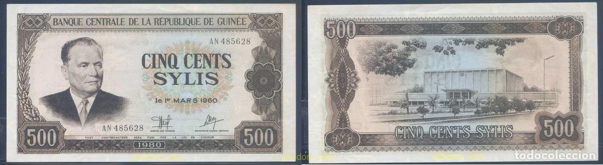Billetes extranjeros: 3123 GUINEA 1980 GUINEE 500 SYLIS 1980
