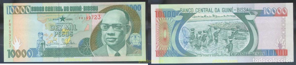 Billetes extranjeros: 3179 GUINEA BISSAU 1993 GUINE BISSAU 10000 PESOS 1993