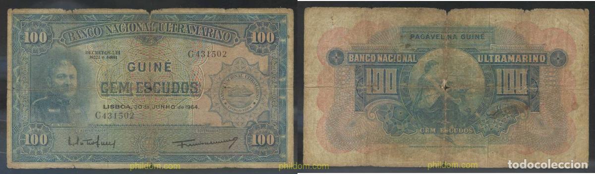 Billetes extranjeros: 3205 GUINEA PORTUGUESA 1964 GUINEA 100 ESCUDOS 1964