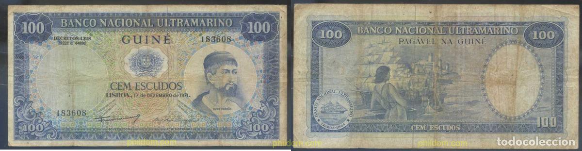Billetes extranjeros: 3207 GUINEA PORTUGUESA 1971 GUINEA 100 ESCUDOS 1971