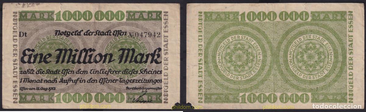 International Banknotes: 3643 ALEMANIA 1923 GERMANY 1000000 MARK 1923 EFFEN