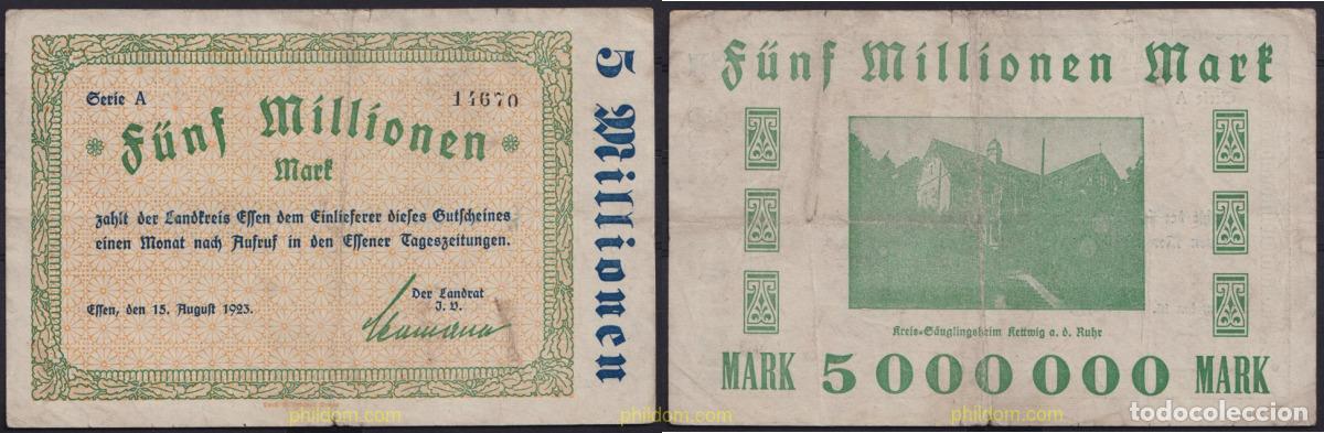 International Banknotes: 3663 ALEMANIA 1923 GERMANY 5000000 MARK 1923 EFFEN