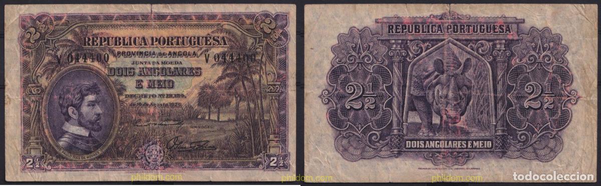 Billetes extranjeros: 3806 ANGOLA 1926 ANGOLA 2 1/2 ANGOLARES 1926