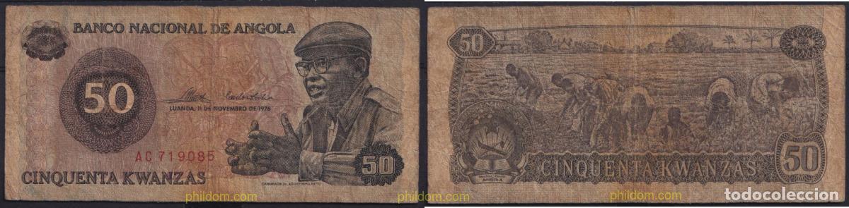 Billetes extranjeros: 3832 ANGOLA 1976 ANGOLA 50 KWANZAS 1976