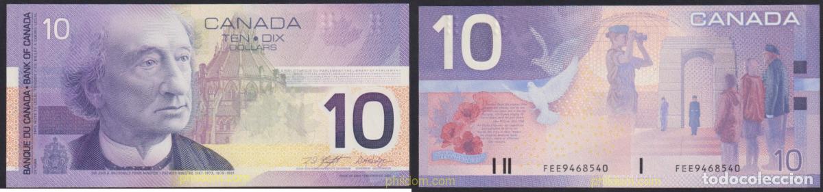 Billetes extranjeros: 3935 CANADA 2001 CANADA 10 DOLLARS 2001
