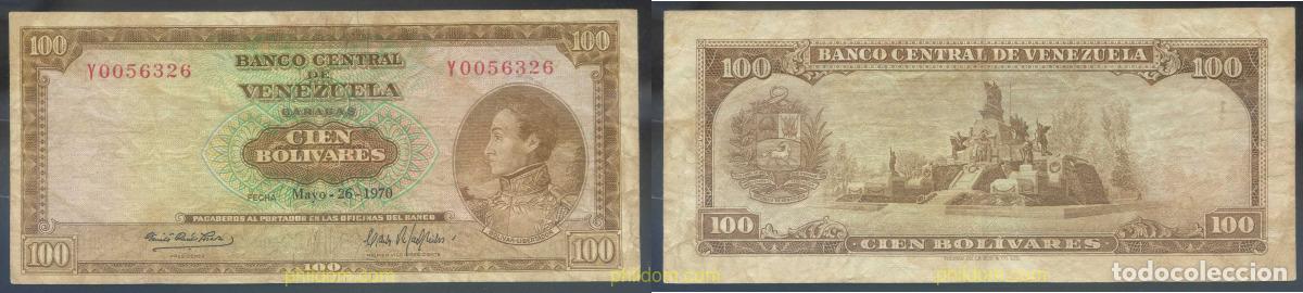Billetes extranjeros: 3944 VENEZUELA 1970 VENEZUELA100 BOLIVARES 1970