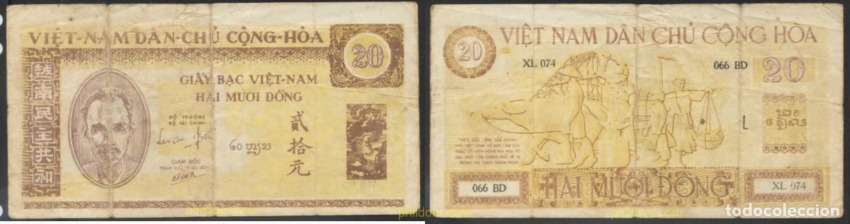 Billetes extranjeros: 3982 VIETNAM DEL NORTE 1946 VIETNAM 20 DONG 1946