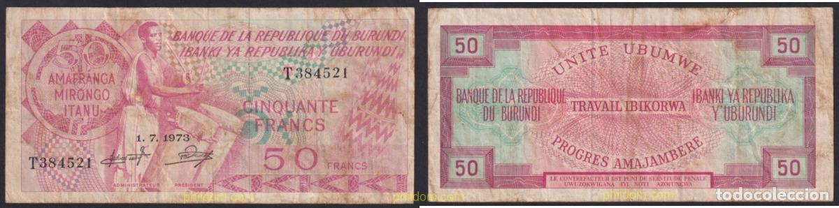 Billetes extranjeros: 4038 BURUNDI 1973 BURUNDI 50 FRANCS 1973