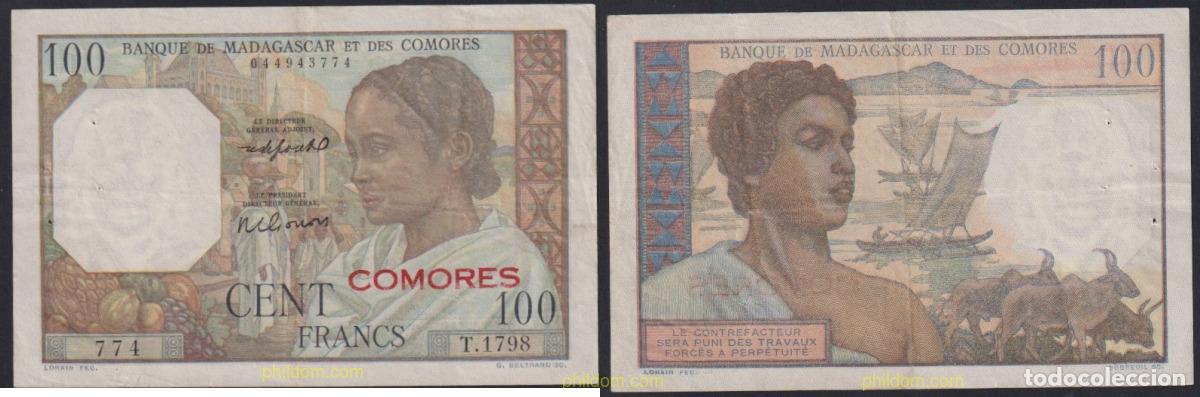 Banconote internazionali: 4519 COMORES 1963 COMORES 100 FRANCS 1963