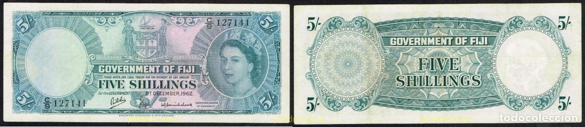 International Banknotes: 4758 FIJI 1962 FIJI 5 SHILLINGS 1962