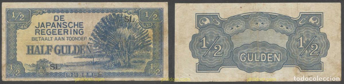 International Banknotes: 4805 INDIA HOLANDESA 1942 NETHERLANDS INDIES JAPANESE OCCUPATION OVER 1/2 GULDEN 1942