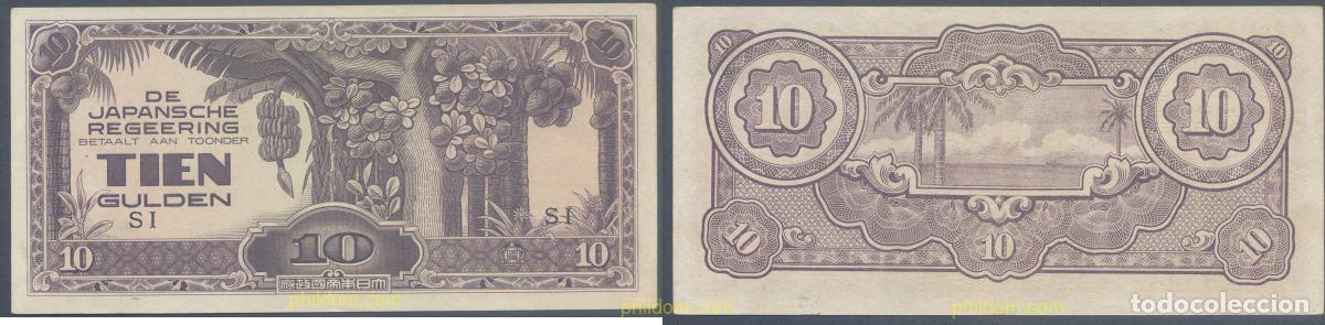 International Banknotes: 4806 INDIA HOLANDESA 1942 NETHERLANDS INDIES /NIEDERL&Auml;NDISCH INDIEN DE JAPANSCHE REGEERING 10 GULD