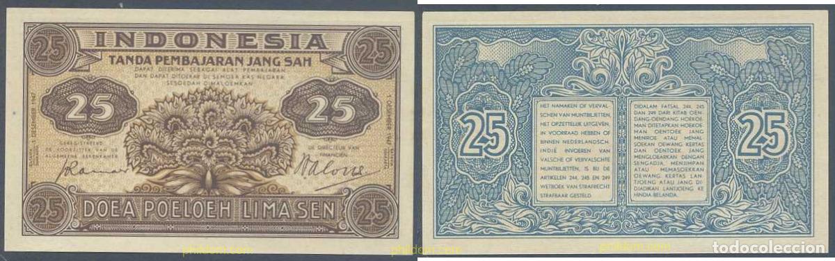 Notas Internacionais: 4863 INDONESIA 1947 INDONESIA 25 SEN 1947