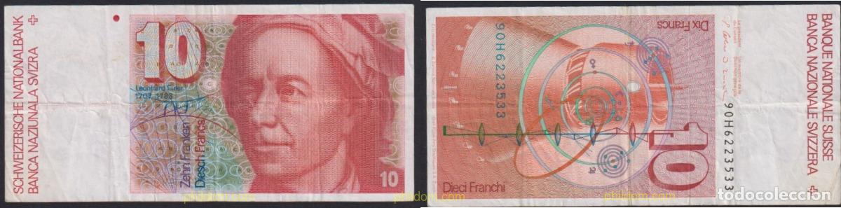 Notas Internacionais: 4880 SUIZA 1979 SUISSE 10 FRANCS 1979