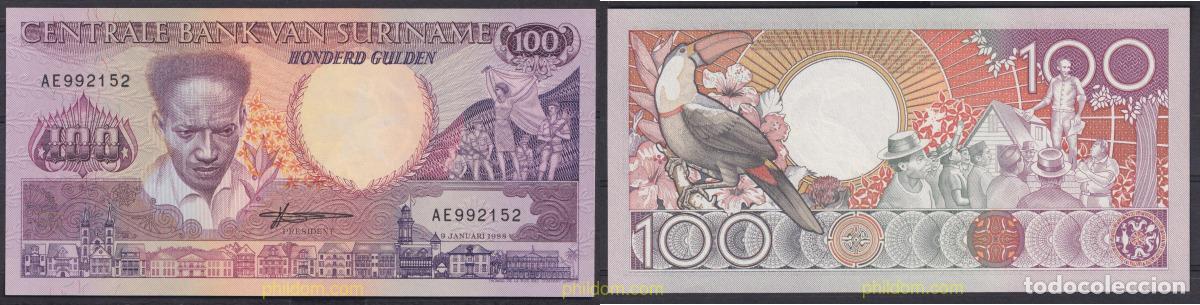 Notas Internacionais: 4951 SURINAM 1988 SURINAM 100 GULDEN 1988