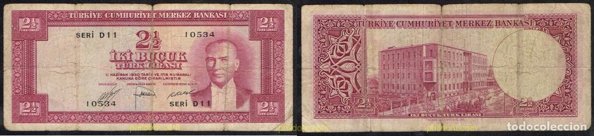 Billetes extranjeros: 5078 TURQUIA 1964 TURKEY 2 1/2 LIRA 1954/1964