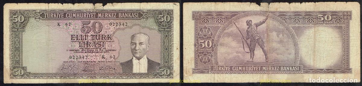 Billetes extranjeros: 5082 TURQUIA 1951 TURKEY 50 LIRA 1930 1951