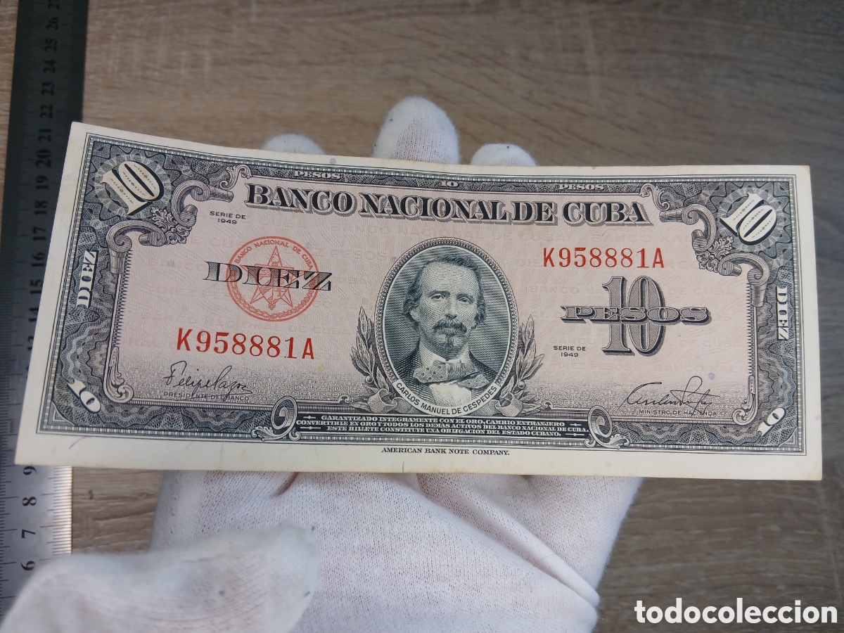 Billetes extranjeros: L164B61.Cuba billetes 10 pesos 1949