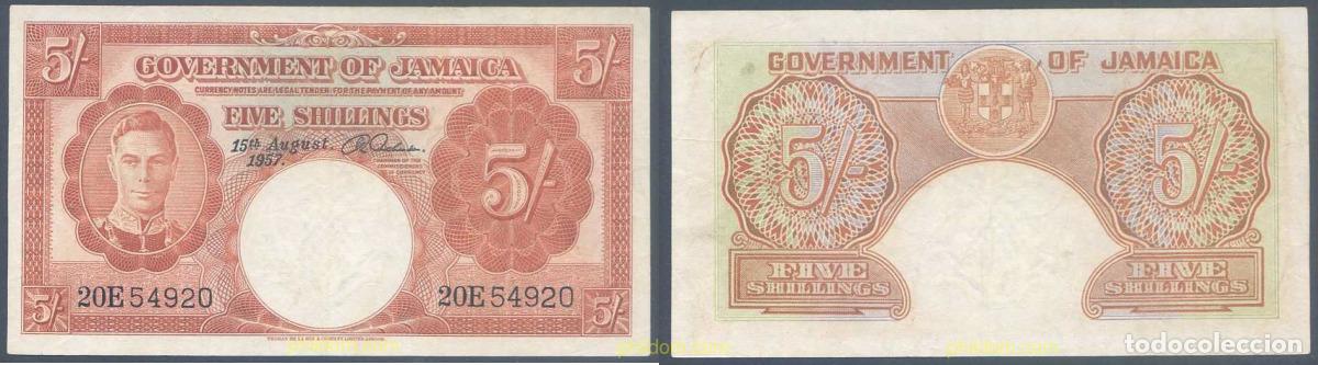 Billetes extranjeros: 5431 JAMAICA 1957 JAMAICA 5 SHILLINGS 1957