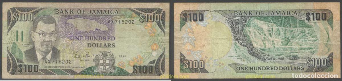 Billetes extranjeros: 5438 JAMAICA 1987 JAMAICA 100 DOLLARS 1987