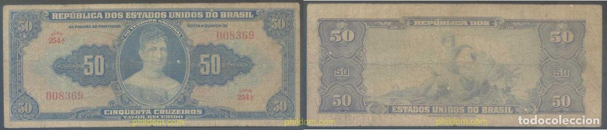 Billetes extranjeros: 5710 BRASIL 1943 BRASIL 50 CRUZEIROS 1943
