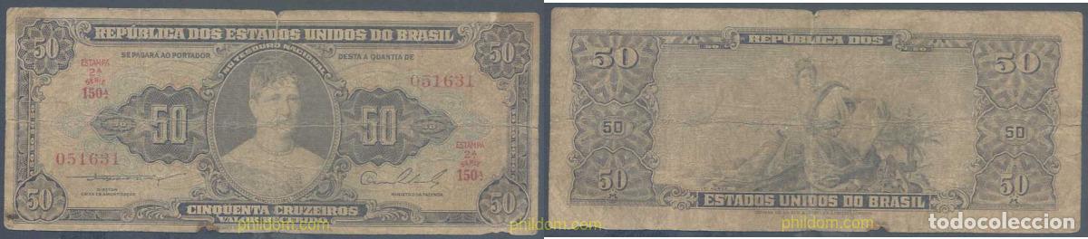 Billetes extranjeros: 5717 BRASIL 1949 BRASIL 50 CRUZEIROS 1949