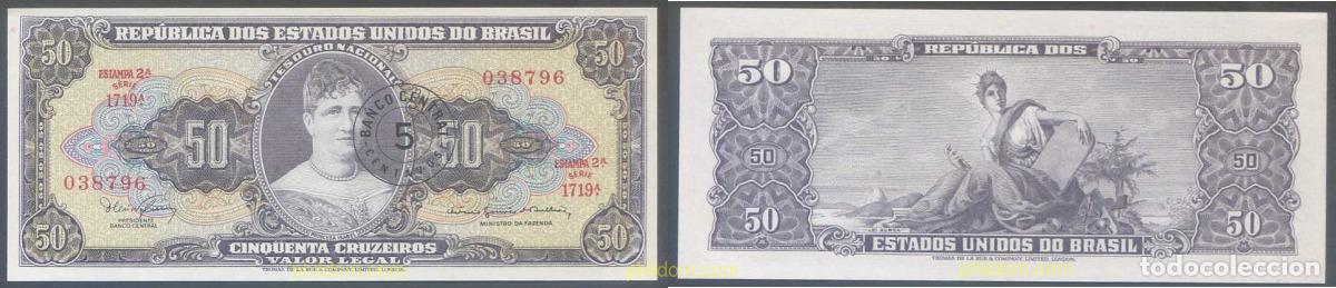 Billetes extranjeros: 5746 BRASIL 1970 BRASIL 50 CRUZEIROS 1965 1970