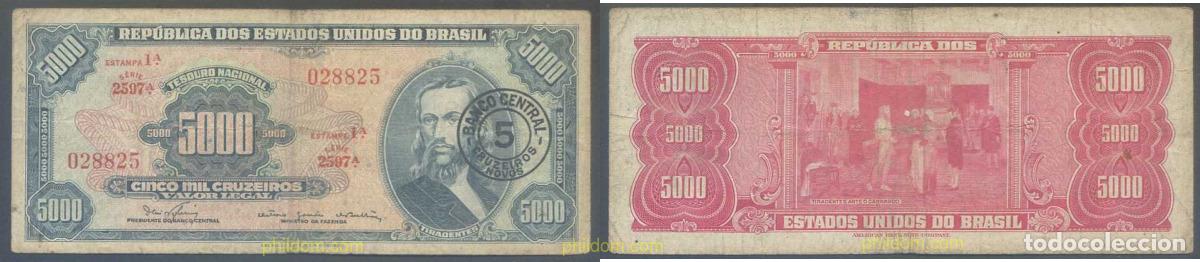 International Banknotes: 5750 BRASIL 1967 BRASIL 5000 CRUZEIROS 1967
