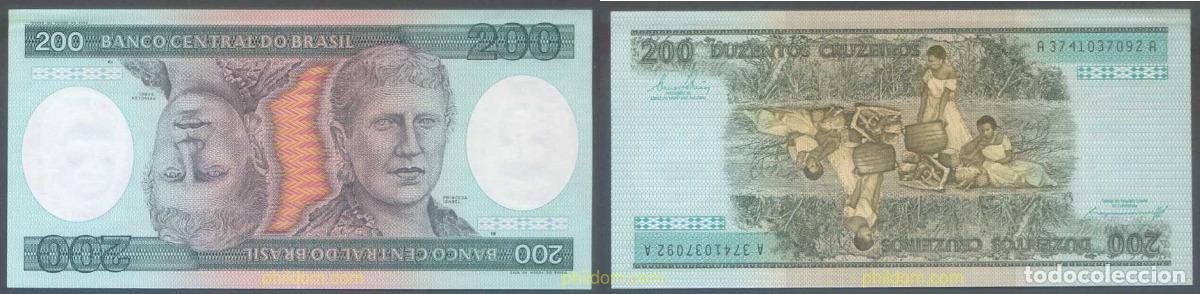 International Banknotes: 5760 BRASIL 1984 BRASIL 200 CRUZEIROS 1984