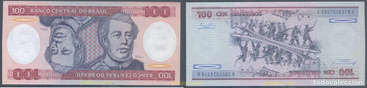 International Banknotes: 5761 BRASIL 1984 BRASIL 100 CRUZEIROS 1984 SIGNATURE 21