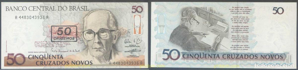 International Banknotes: 5781 BRASIL 1990 BRASIL 50 CRUZEIROS NOVOS 1990