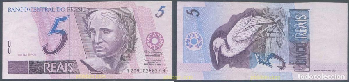 International Banknotes: 5800 BRASIL 1994 BRASIL 5 REAIS 1994 SIGNATURE 34