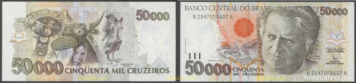 International Banknotes: 5788 BRASIL 1992 BRASIL 50000 CRUZEIROS 1992