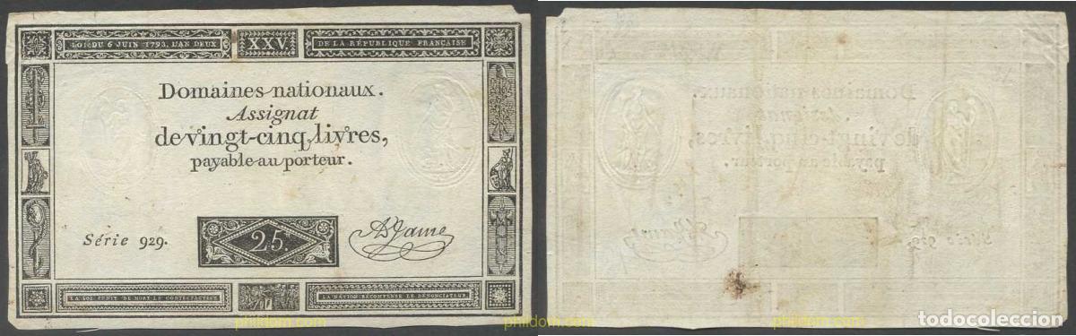 International Banknotes: 5811 FRANCIA 1792 FRANCE 50 LIVRES 1792
