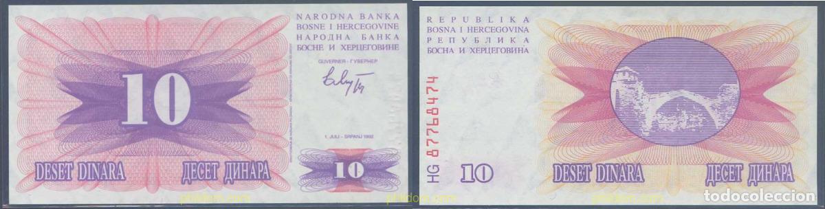 Internationale Banknoten: 5884 BOSNIA-HERZEGOVINA 1992 10 DINARA BOSNIA HERCEGOVINA 1992