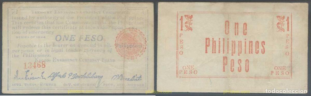 Internationale Banknoten: 5894 FILIPINAS 1944 PHILIPPINES 1 PESO 1944