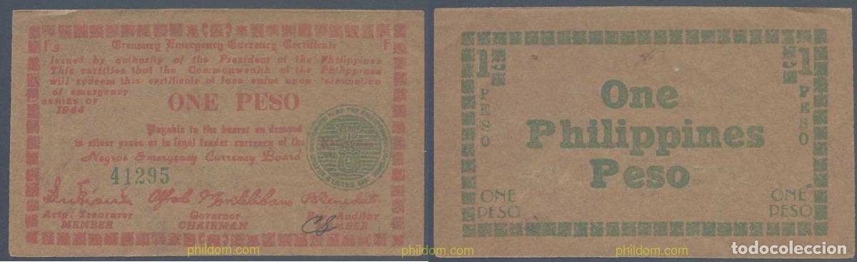 Internationale Banknoten: 5896 FILIPINAS 1944 PHILIPPINES 1 PESO 1944