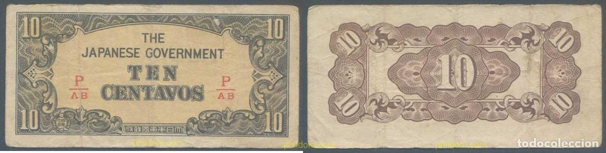 Billetes extranjeros: 5917 FILIPINAS 1942 PHILIPPINES JAPANESE GOVERNMENT 10 CENTAVOS 1942