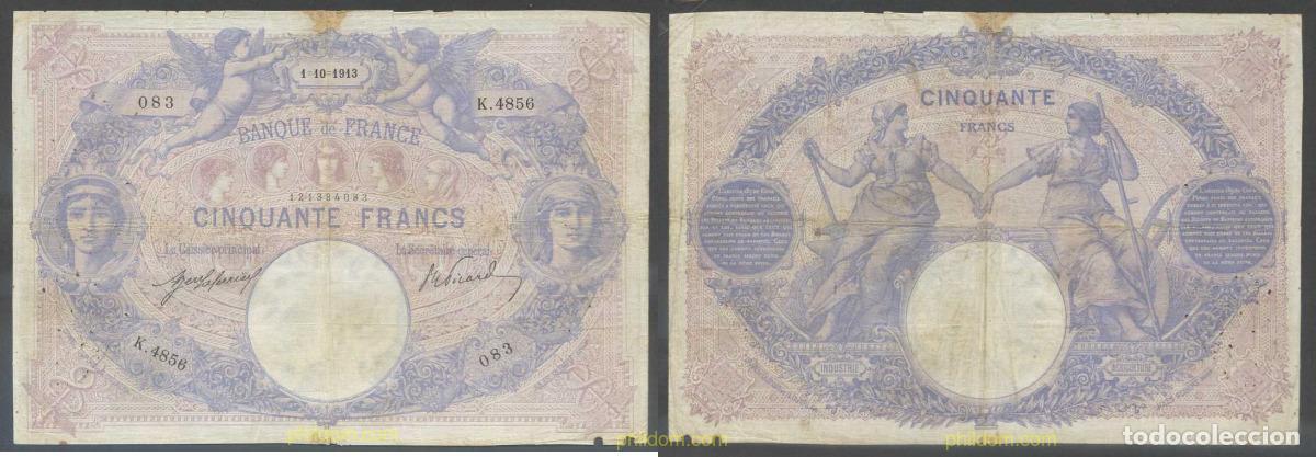 Billetes extranjeros: 5961 FRANCIA 1913 FRANCE 50 FRANCS 1913