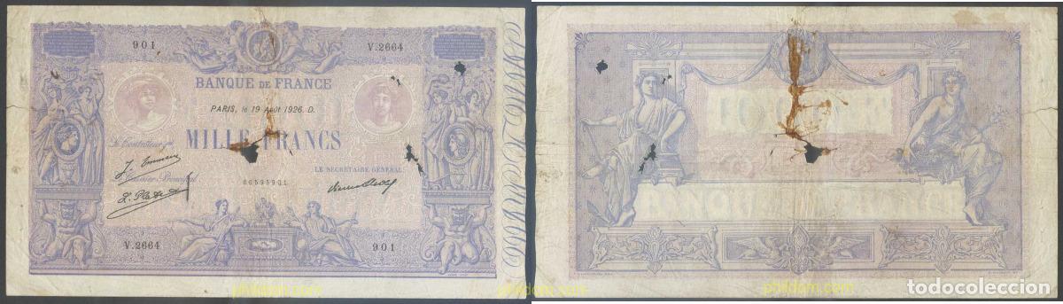 Banconote internazionali: 5969 FRANCIA 1926 FRANCE 1000 FRANCS 1926