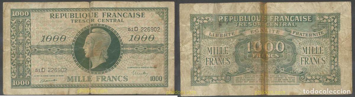 International Banknotes: 5983 FRANCIA 1945 FRANCE 1000 FRANCS 1945