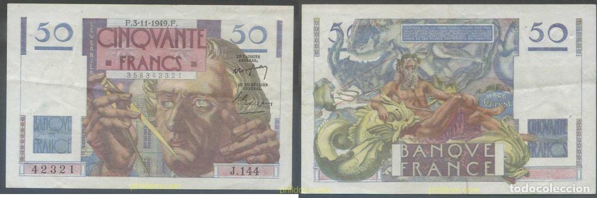 International Banknotes: 5997 FRANCIA 1949 FRANCE 50 FRANCS 1949